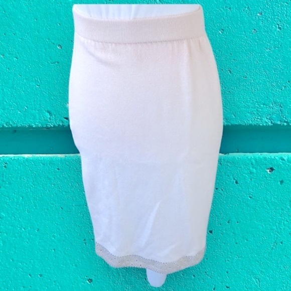 VINTAGE St. John Evening by Marie Gray skirt SET sz XS/S ecru sequins EUC VTG - Picture 10 of 16